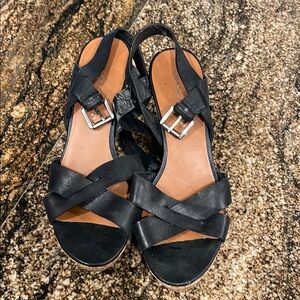 Black Leather Women's Sandals